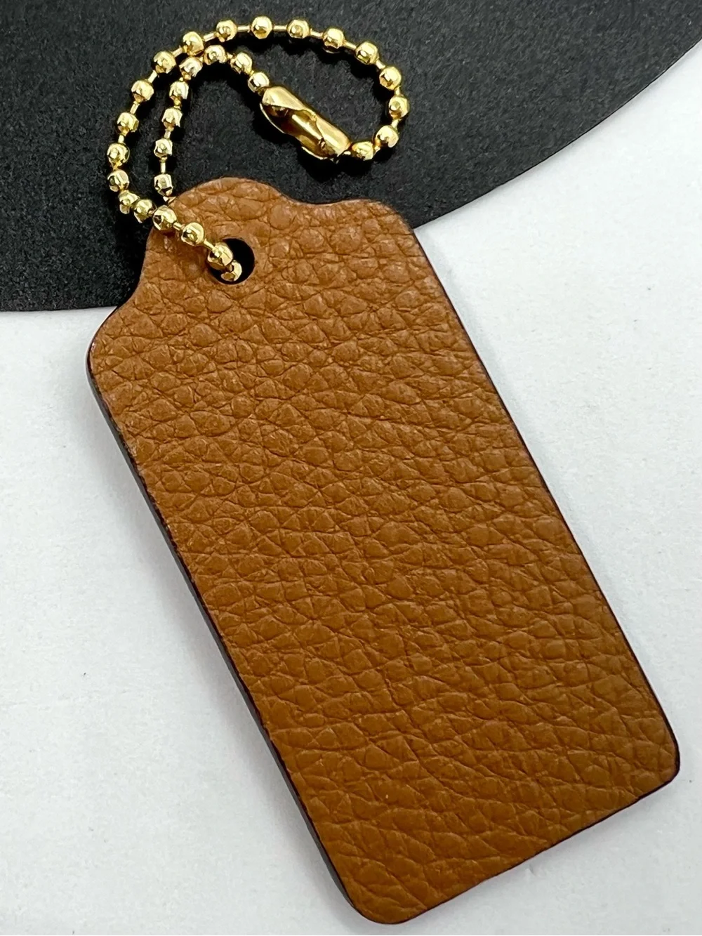 Coach Rainbow Pride Leatherware Hang Tag Bag Charm Saddle Brown Gold EUC